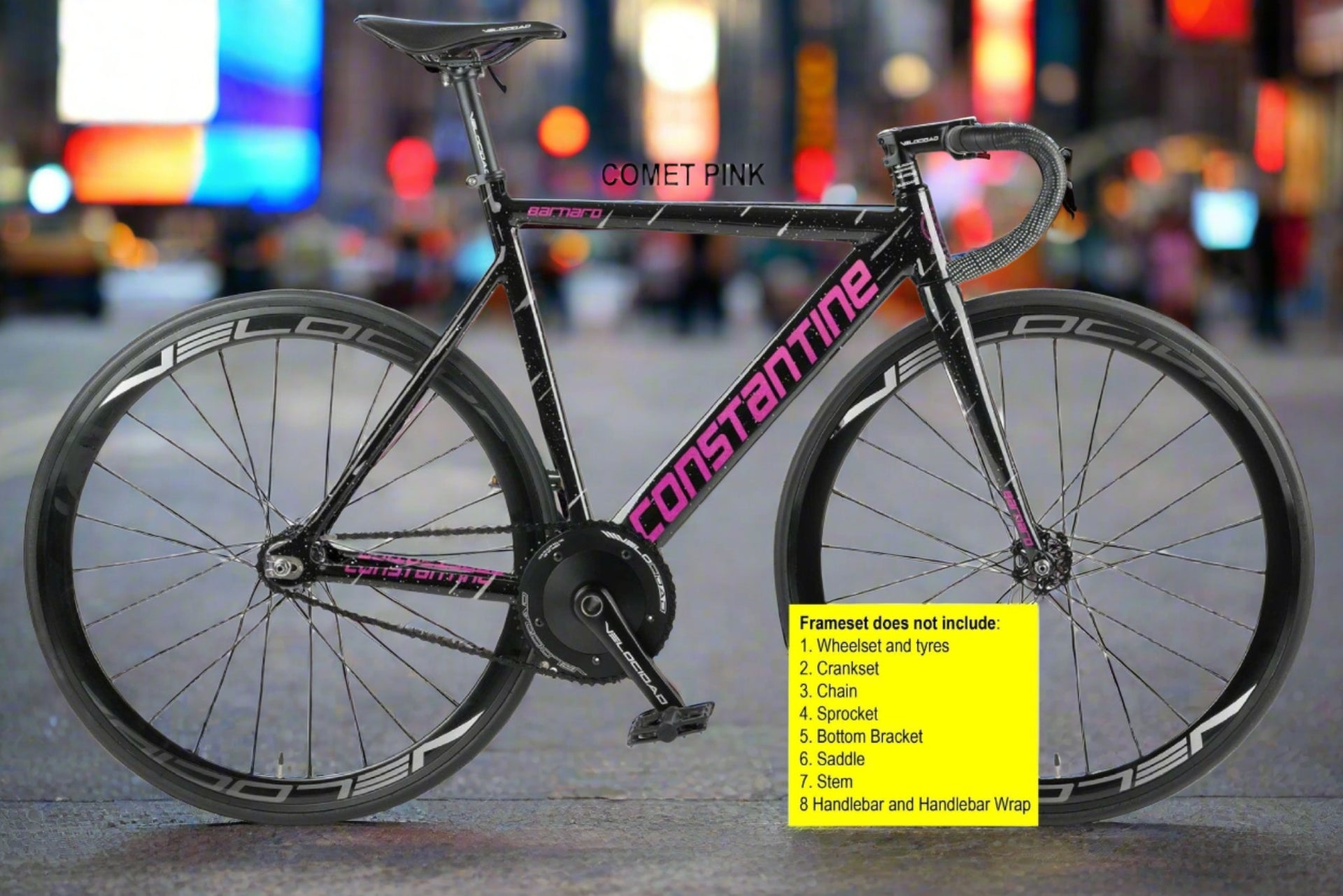 Pink Constantine Fixie Bike Frame Fixed Gear Carbon Fork Fixie
