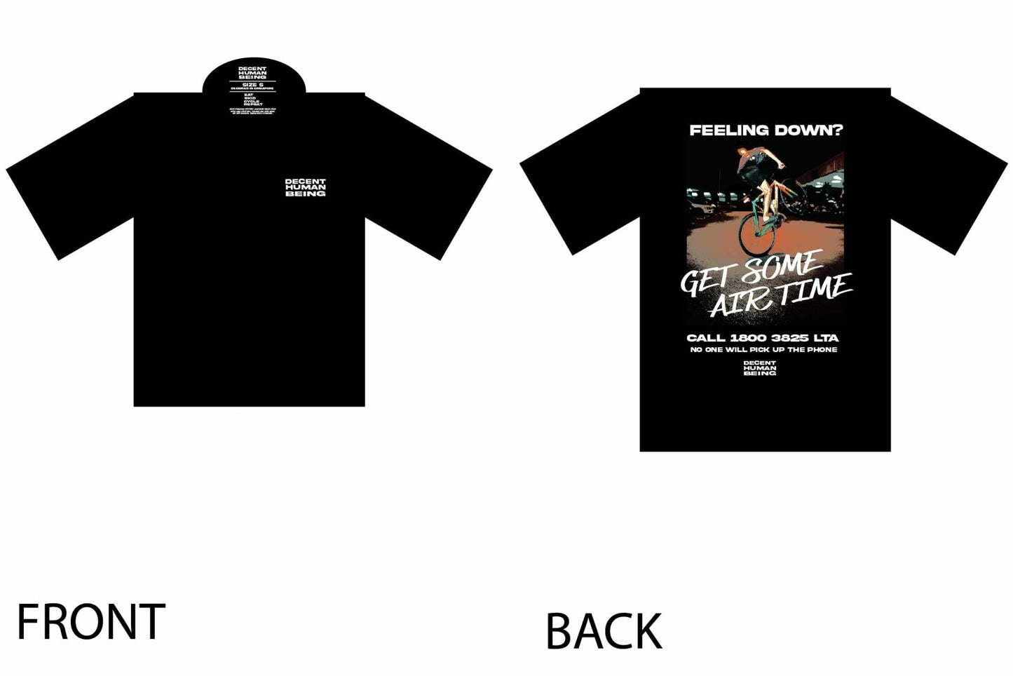 Decent Human Being - DECENT HUMAN BEING Get Some Air Time T-Shirt - FISHTAIL CYCLERY