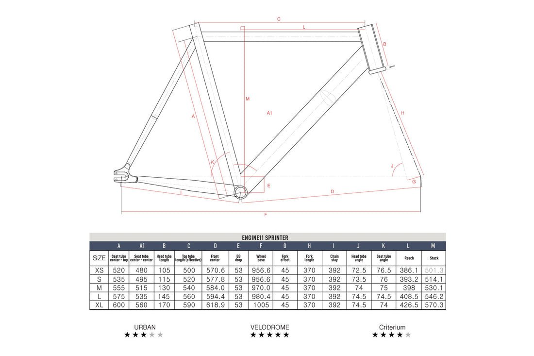 Engine 11 - ENGINE 11 Sprinter Track Frameset - FISHTAIL CYCLERY