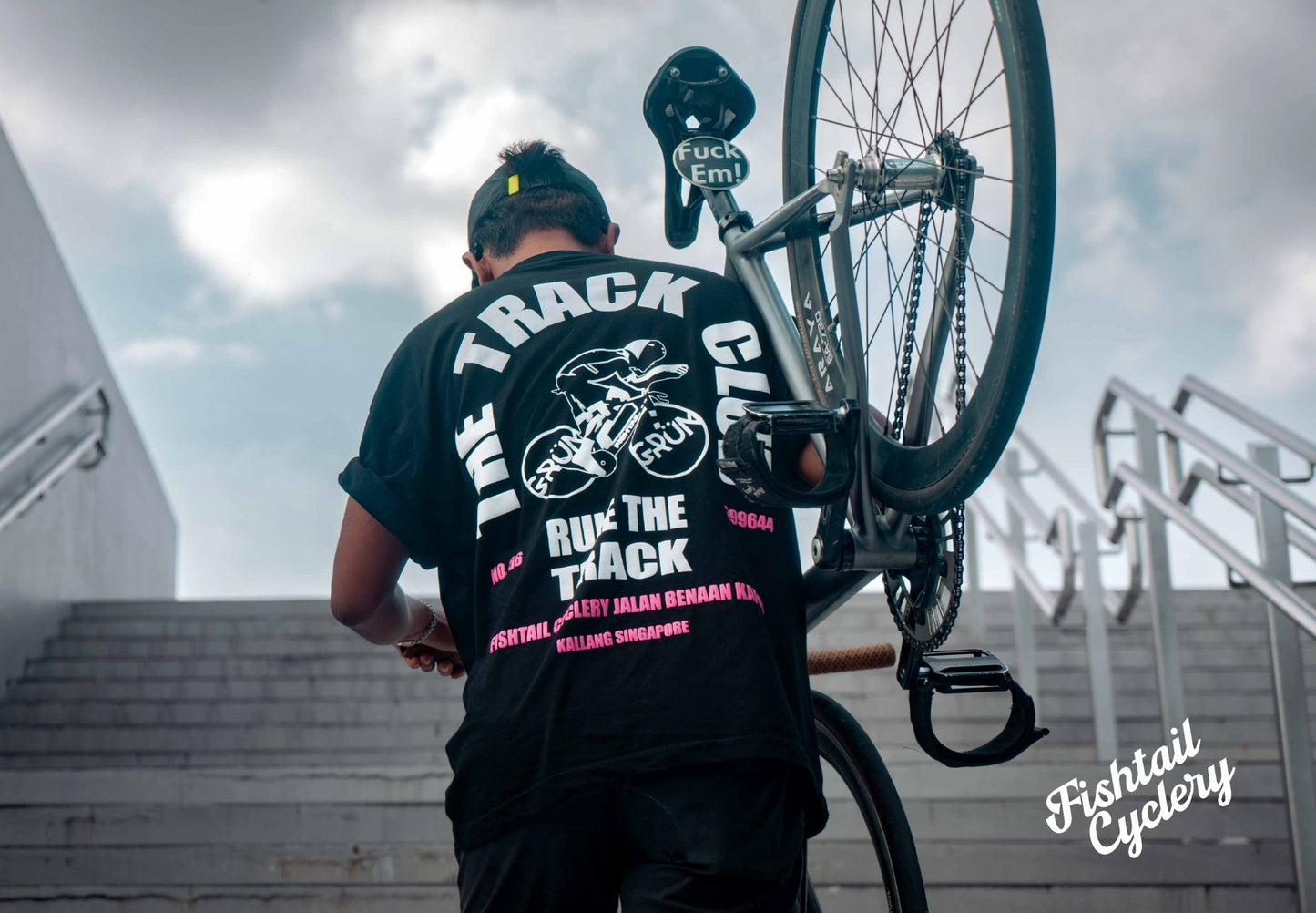 Decent Human Being - FISHTAIL CYCLERY TTC Track Club T-Shirt - FISHTAIL CYCLERY