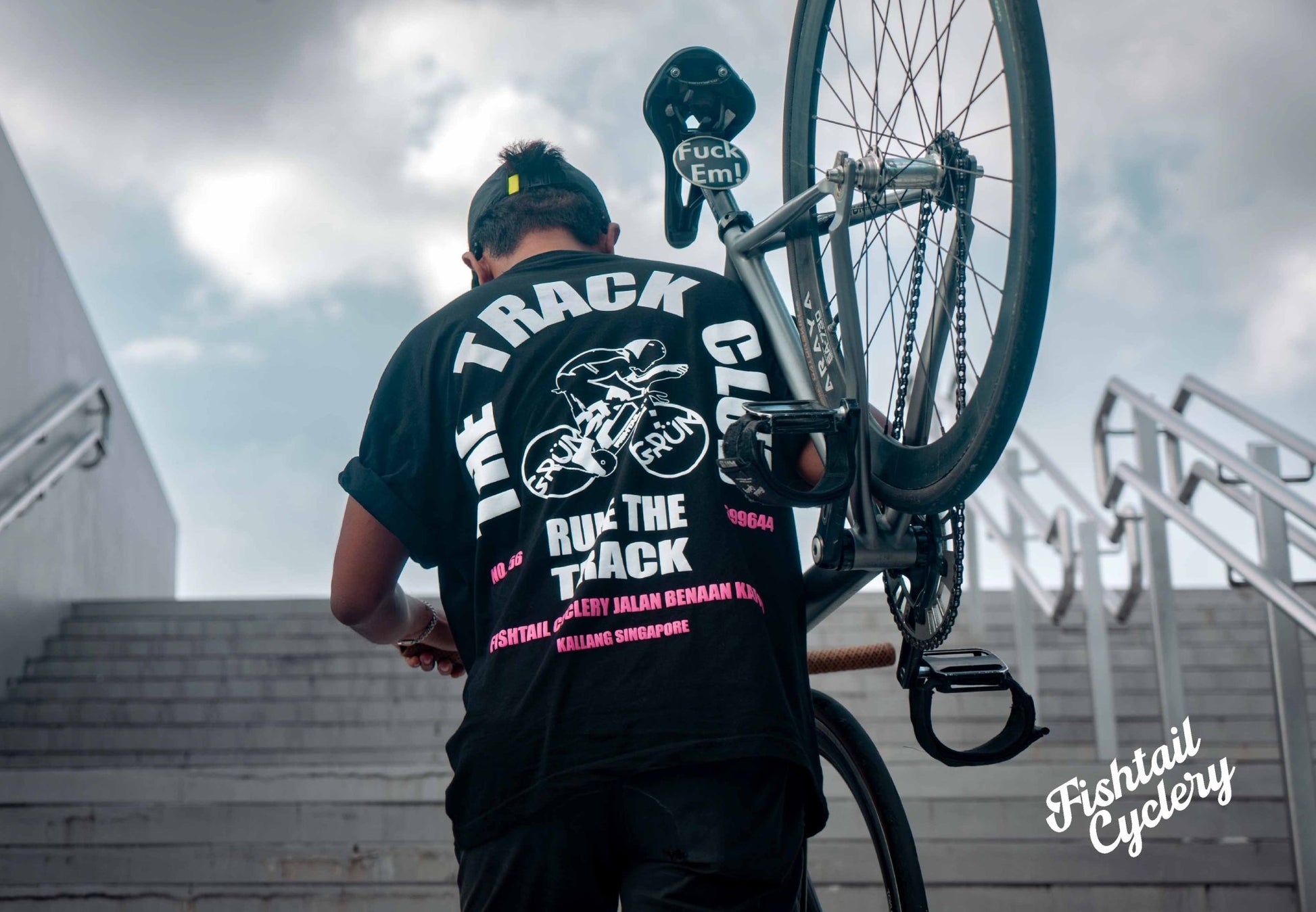 Decent Human Being - FISHTAIL CYCLERY TTC Track Club T-Shirt - FISHTAIL CYCLERY