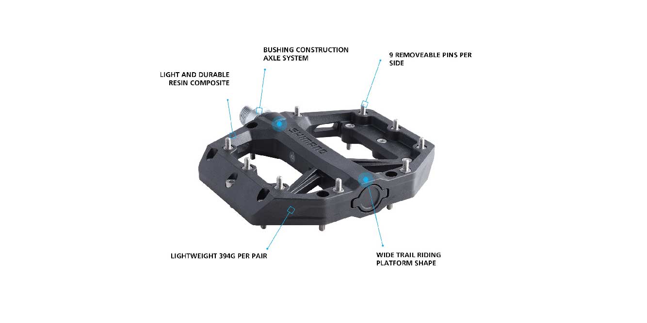 shimano pd-gr400 pedale schwarz SHIMANO Flat Pedal for Trail PD-GR400 – FISHTAIL CYCLERY